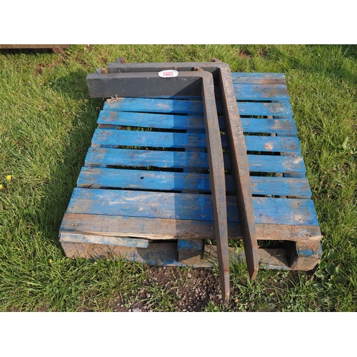 1603 - Pair of pallet tines