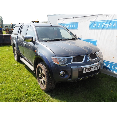 1649 - Mitsubishi L200 truck, 2007. Runs. Reg. VU07 VVT. V5 and keys in office