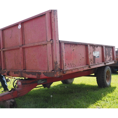 1653 - Weeks Massey Ferguson 4 ton trailer with grain sides and thripples