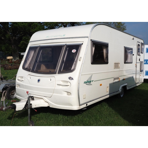 1699 - Avondale Dart caravan, 2003. 6 Berth, 2 fixed bunks. Comes with full awning. Only selling due to upg... 