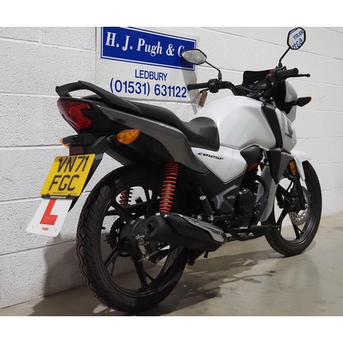 1025 - Honda CBF125 motorcycle. 2022. 124cc. 
Runs and rides. 
Recent service Comes with wheel lock, servic... 