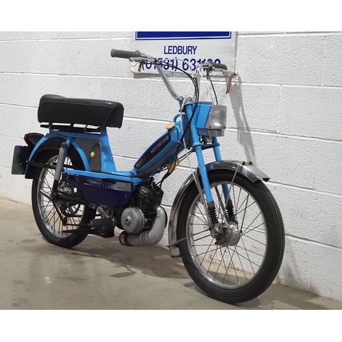 1031 - Motobecane 50V Mobylette moped. 1977. 49cc. 
Was running when stored some time ago and so will need ... 