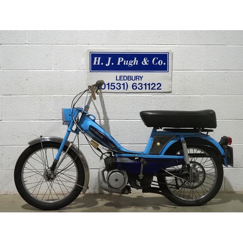 1031 - Motobecane 50V Mobylette moped. 1977. 49cc. 
Was running when stored some time ago and so will need ... 