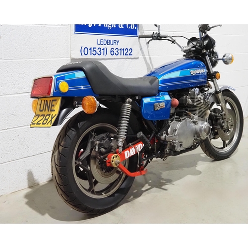 1032 - Suzuki GS1000 turbo motorcycle. 1981. 997cc
Runs and rides.
Reg. UNE 228X. V5