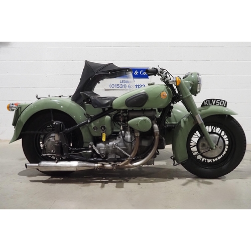 1033 - Sunbeam S7 sidecar outfit. 1950. 487cc
Frame No. S7 3193
Engine No. S813294
Runs and rides, starts e... 