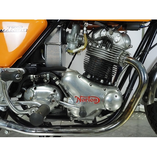 802 - Norton Commando Roadster motorcycle. 1972. 745cc
Frame No. 209103
Engine No. 209103
Runs and rides. ... 
