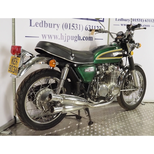 803 - Honda CB550 motorcycle. 1975. 550cc
Frame No. CB550 1213592
Engine No. CB550E-1050752 (V5 states not... 