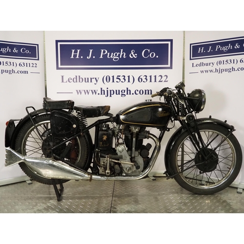 840 - Velocette KSS motorcycle. 1947. 350cc. 
Frame No. 7331
Engine No. KSS 10703 
Runs and rides but will... 