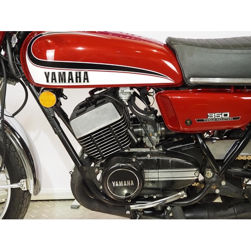 961 - Yamaha RD350 motorcycle. 1972. 350cc. 
Frame No. 351108463
Engine No. 351108463
Runs and rides. MOT ... 