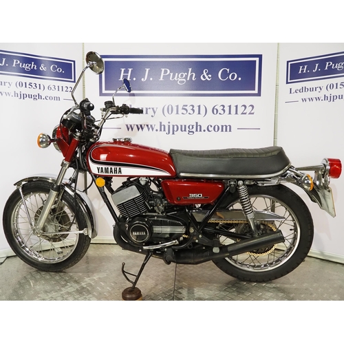 961 - Yamaha RD350 motorcycle. 1972. 350cc. 
Frame No. 351108463
Engine No. 351108463
Runs and rides. MOT ... 