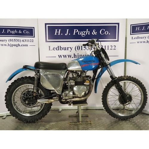 964 - Triumph Daytona trials motorcycle. 1970. 
Engine No. EE24033 T100R
Runs and rides but will need reco... 