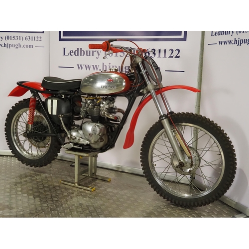 965 - Triumph T90 trials motorcycle. 1965. 350cc
Frame No. T10055H48532
Engine No. T90H33266
Runs and ride... 