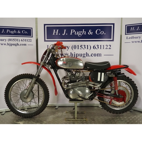 965 - Triumph T90 trials motorcycle. 1965. 350cc
Frame No. T10055H48532
Engine No. T90H33266
Runs and ride... 