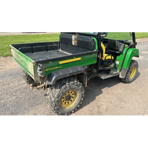 1665A - John Deere 850D gator XUV. 2010. Runs and drives. Showing 2700+ hours. Key in office