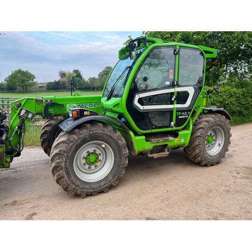 1554 - Merlo 42.7-140 Turbo Farmer telehandler. 2017. Showing 3880 hours, pick up hitch, trailer braking, a... 