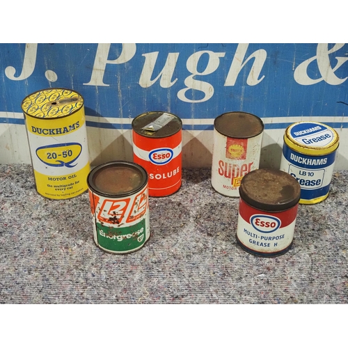 453 - Quantity of grease tins to include Esso, Duckham's and Shell