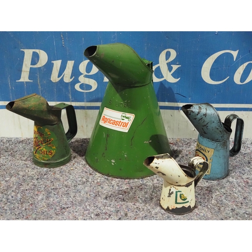 454 - 5 Litre Agricastrol oil pourer and other oil pourers to include Esso, BP and Filtrate