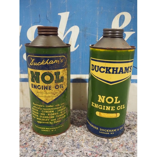 465 - 1 Quart oil cans - Duckhams NOL Engine Oil - 2