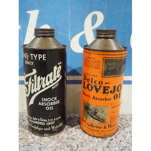 471 - 1 Quart oil cans - Filtrate and Delco Lovejoy Oil