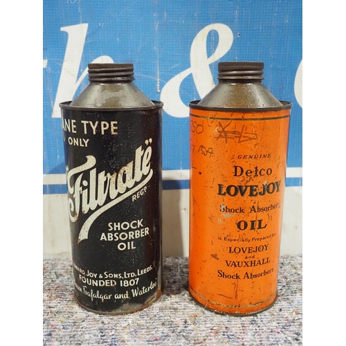 471 - 1 Quart oil cans - Filtrate and Delco Lovejoy Oil