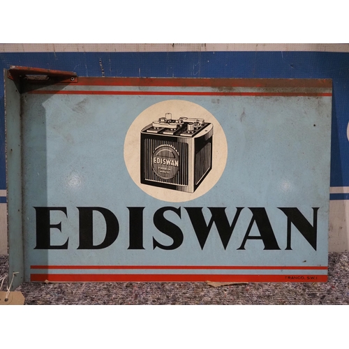 491 - Double sided post mounted tin sign - Ediswan 12