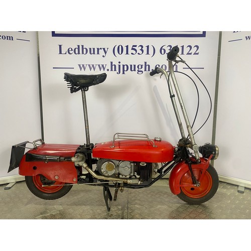 1064 - Brockhouse Corgi motorcycle. 1948. 98cc
Frame No. 8116
Engine No. MK2W 16846
Runs and rides.
Reg. NX... 