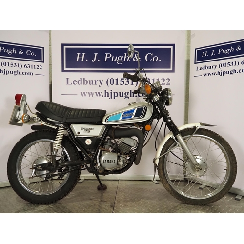 1069 - Yamaha Enduro 175 trail bike project. 1977. 171cc
Frame No. 102031
Engine No. 102031
Engine turns ov... 