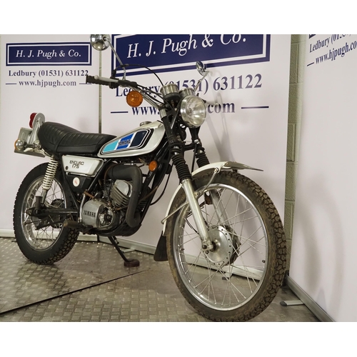 1069 - Yamaha Enduro 175 trail bike project. 1977. 171cc
Frame No. 102031
Engine No. 102031
Engine turns ov... 