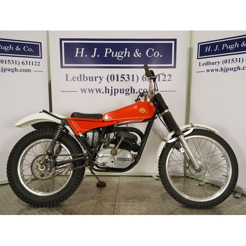 1070 - Montesa Cota 247 trials motorcycle. 1971. 247cc
Engine No. 21M25917
Engine turns over. Has been dry ... 