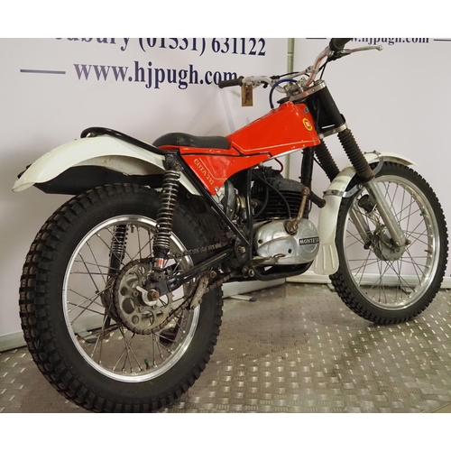 1070 - Montesa Cota 247 trials motorcycle. 1971. 247cc
Engine No. 21M25917
Engine turns over. Has been dry ... 