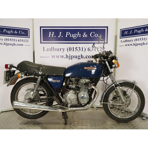 1071 - Honda 400/4 Supersport motorcycle. 1975. 408cc
Frame No. CB400F-1037786
Engine No. CB400FE-1037872
E... 