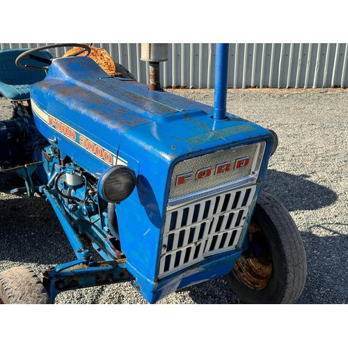 273 - Ford 3000 Select-O-Speed tractor. 1970. Very original little tractor. No docs