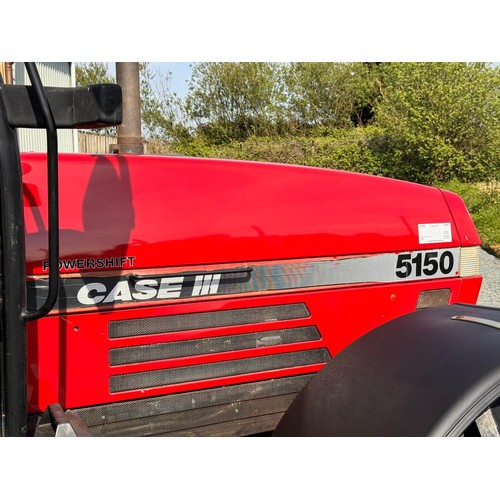 287 - Case 5150 Plus tractor. 1997. Showing 7800 hours. Front weights, front mudguards, new tyres, Dromone... 