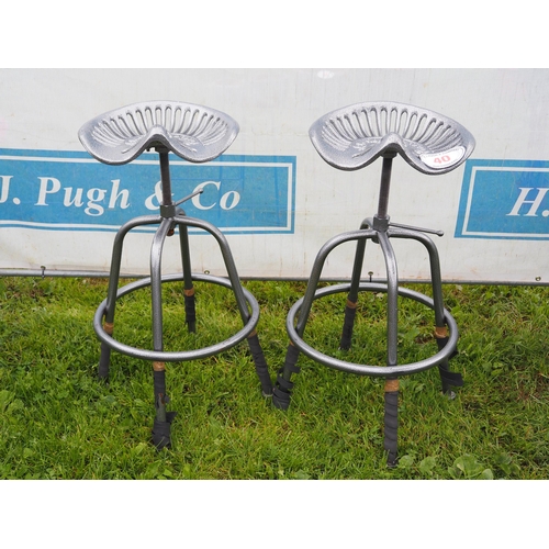 40 - Cast iron tractor seat stools - 2