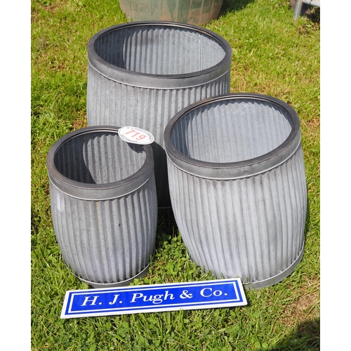 719 - Galvanised graduated dolly bins - 3