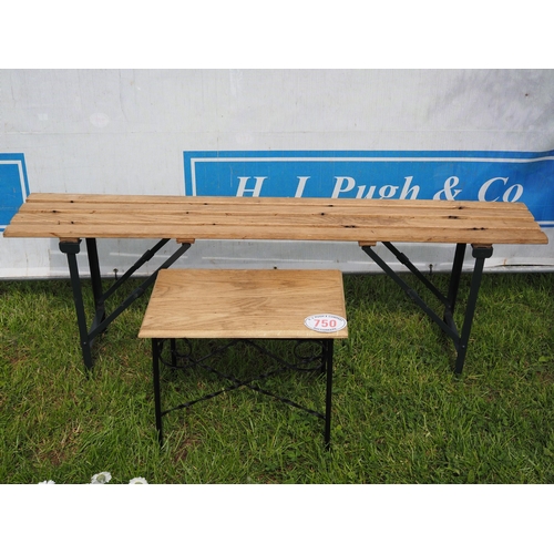 750 - Garden bench and table