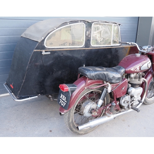 1087 - Royal Enfield Meteor sidecar outfit. 1956. 700cc
Frame No. 713430
Runs but has been dry stored for s... 