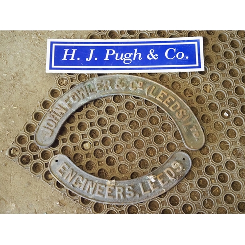 221 - Fowler brass steam engine name plates - 2 WITHDRAWN