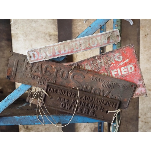 226 - 4 Small signs, Tractor Shovel, Board of Agriculture F and F, David Brown and Wolseley - WITHDRAWN