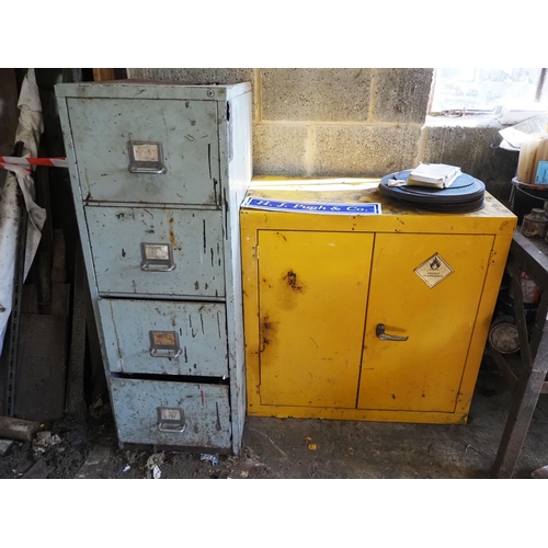 231 - File cabinet, steel cabinet and contents