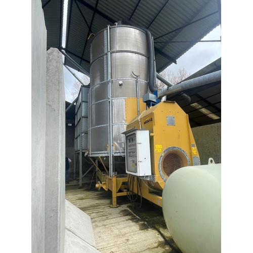 260 - Mecmar SS1 25/210T2 LPG gas fired telescopic grain dryer. 2012. showing 1341 hours. Stored inside, v... 