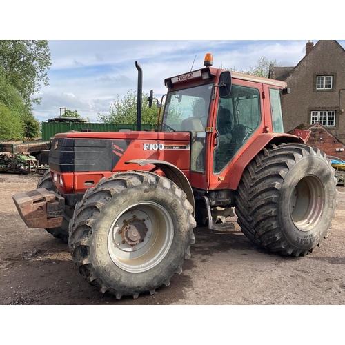 Fiat F100 DT 4WD tractor. Front weights, 30.5R32 and 540/65R28 tyres. Recent turbo kit fitted. Reg. L363 YWK.  V5c