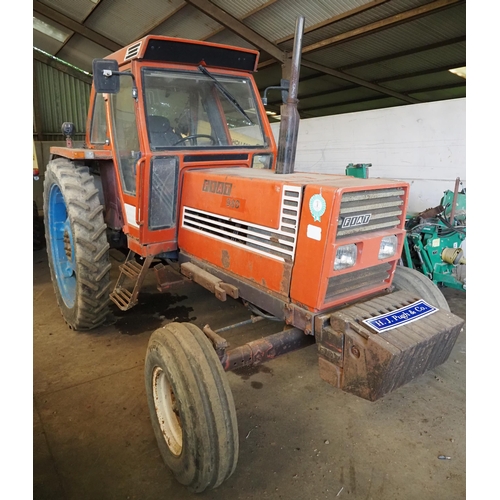 283 - Fiat 980 2WD tractor. Runs and drives. Front weights, showing 6070 hours. Supplied new to farm. Reg ... 