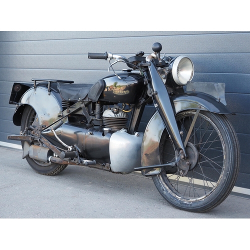 888 - Francis Barnett Cruiser motorcycle. 1940. 249cc. 
Frame No. 11088
Engine No. MK2W31094
Comes with gr... 