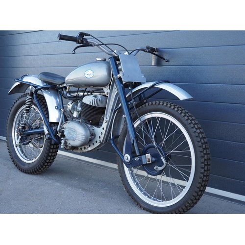 897 - Greeves trials motorcycle. 
Frame No. 8012/TA
Engine No. 625B3477
Engine turns over with compression... 