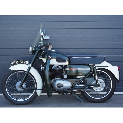 969 - Francis Barnett Falcon 87 motorcycle. 1962. 197cc. 
Frame No. DF91278
Engine No. 20T5809
Comes with ... 