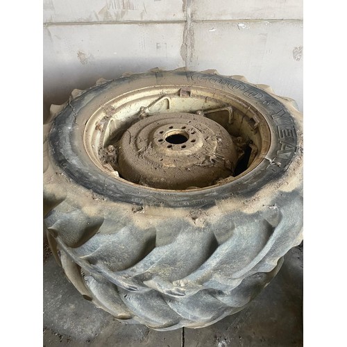 284 - Pair of PAVT wheels and tyres 16.9R38 to fit Fiat 980