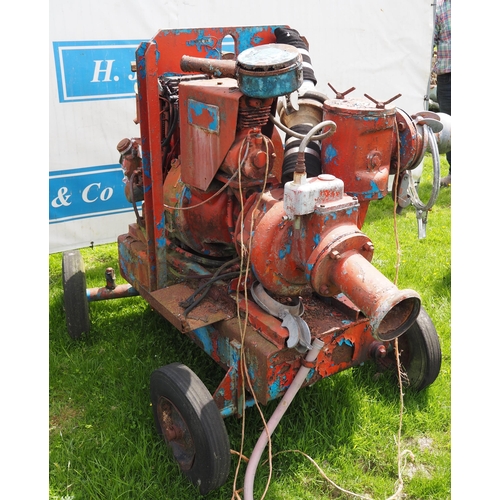 194 - Sludge pump and Lister twin diesel engine on trolley