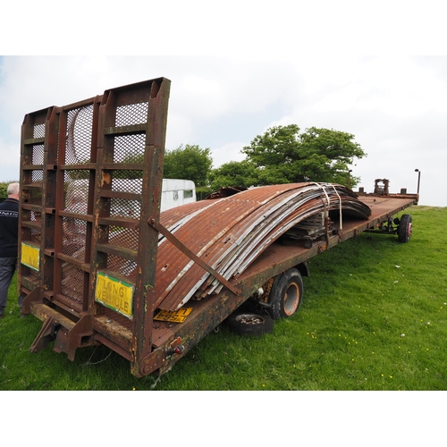 245 - King artic beaver tail trailer 36ft with ramps, winch, dolly and curved roof sheets. Low load traile... 