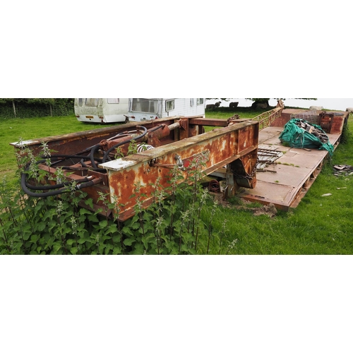 245 - King artic beaver tail trailer 36ft with ramps, winch, dolly and curved roof sheets. Low load traile... 